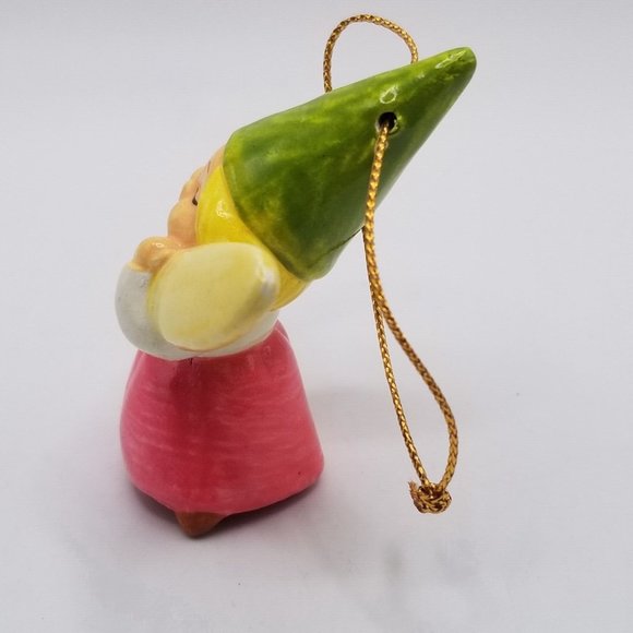 Vintage Christmas Ornament Fairy Gnome Ceramic Unieboek Gorham Danish 1979 Xmas - Picture 3 of 11